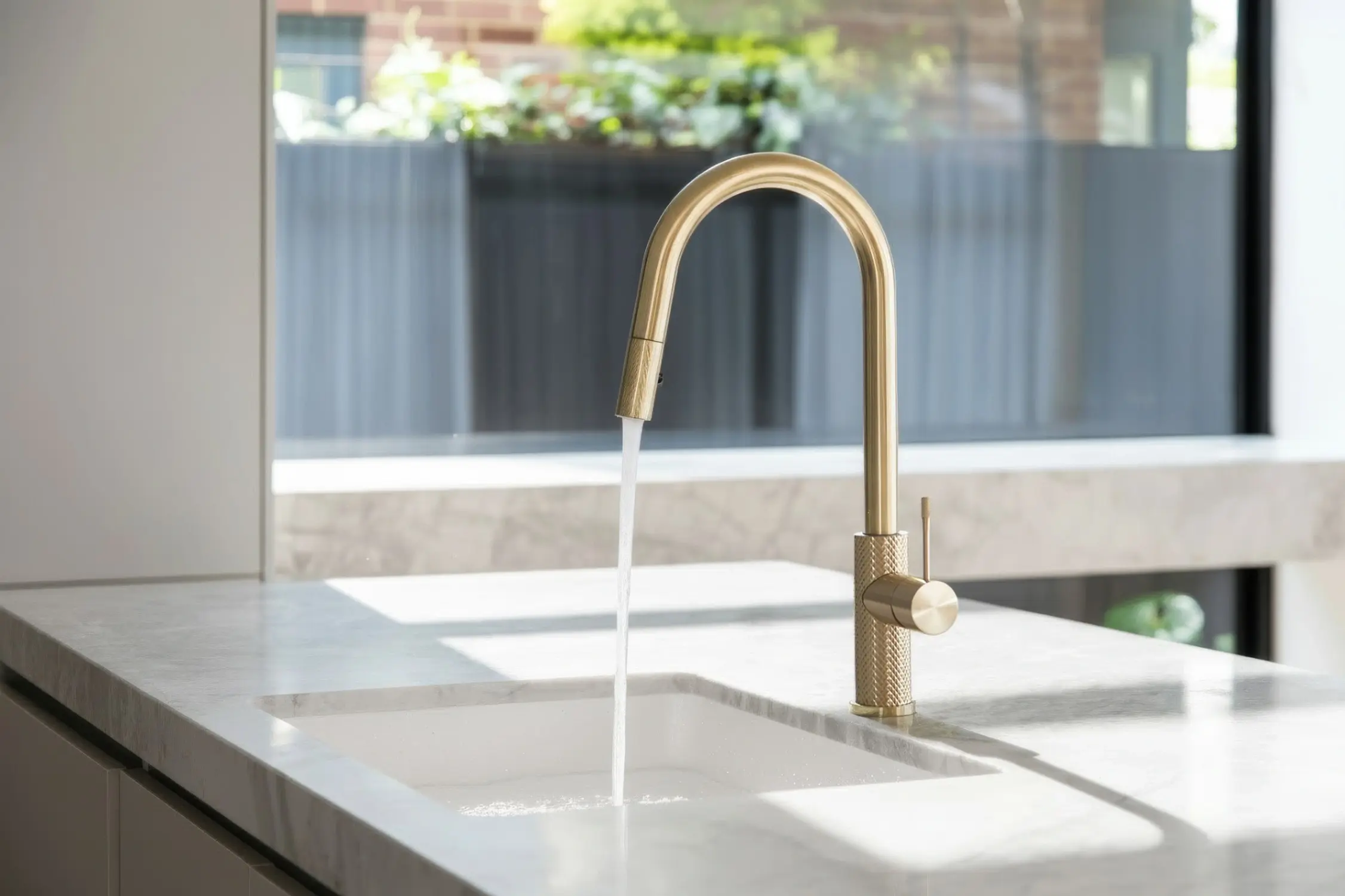 pairing your quartzite countertop with Nero Tapware