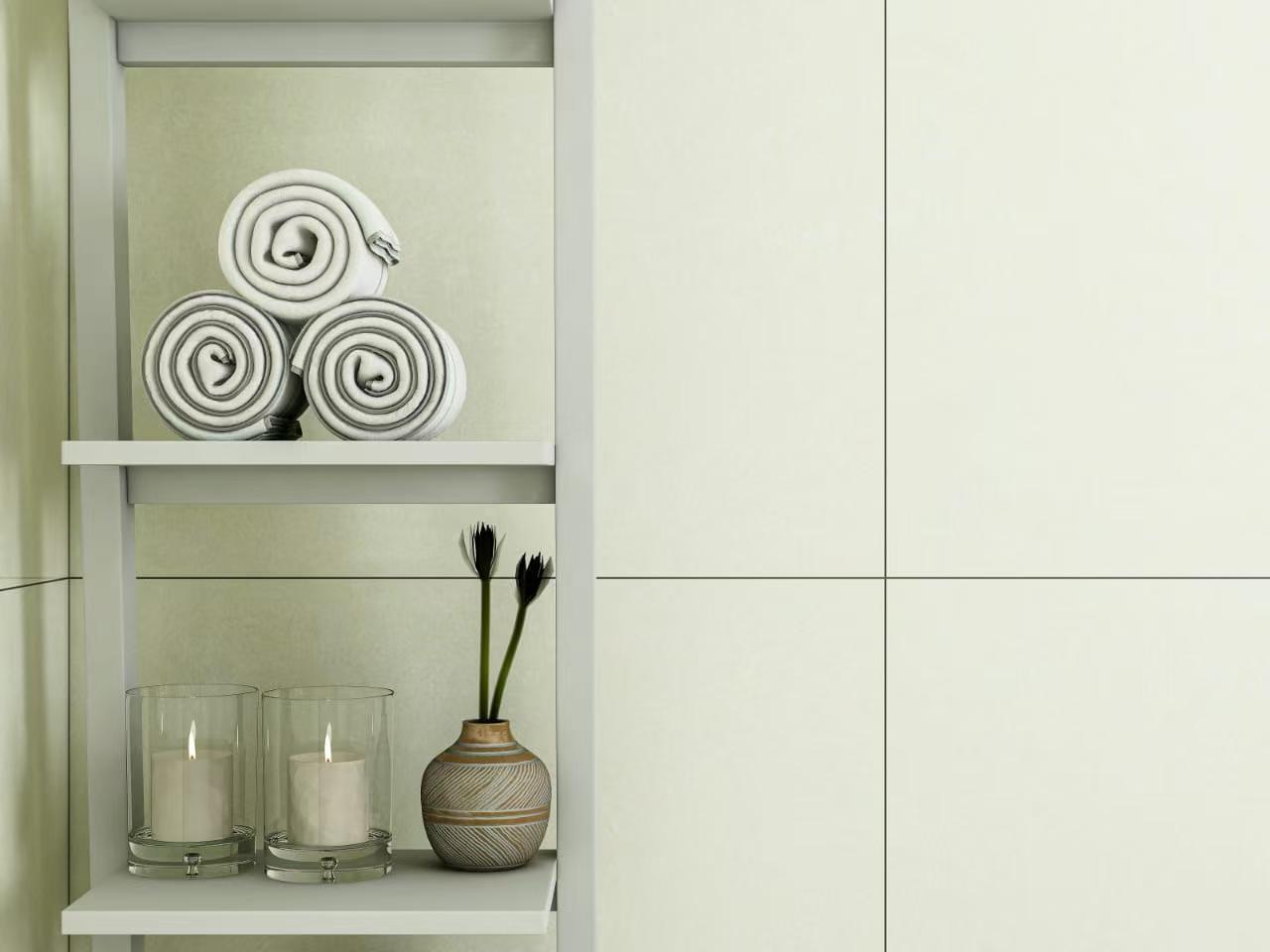 Green Shelving and Cabinetry for Bathrooms Idea