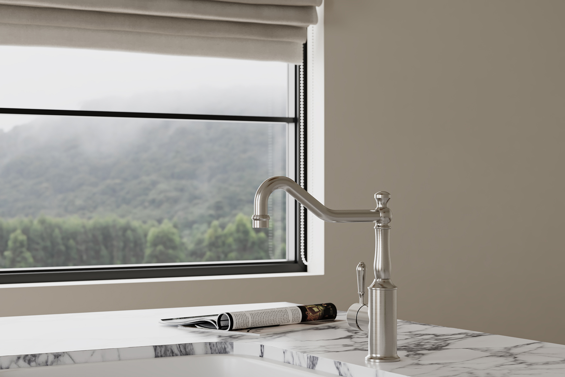 York Kitchen Mixer Brushed Nickel