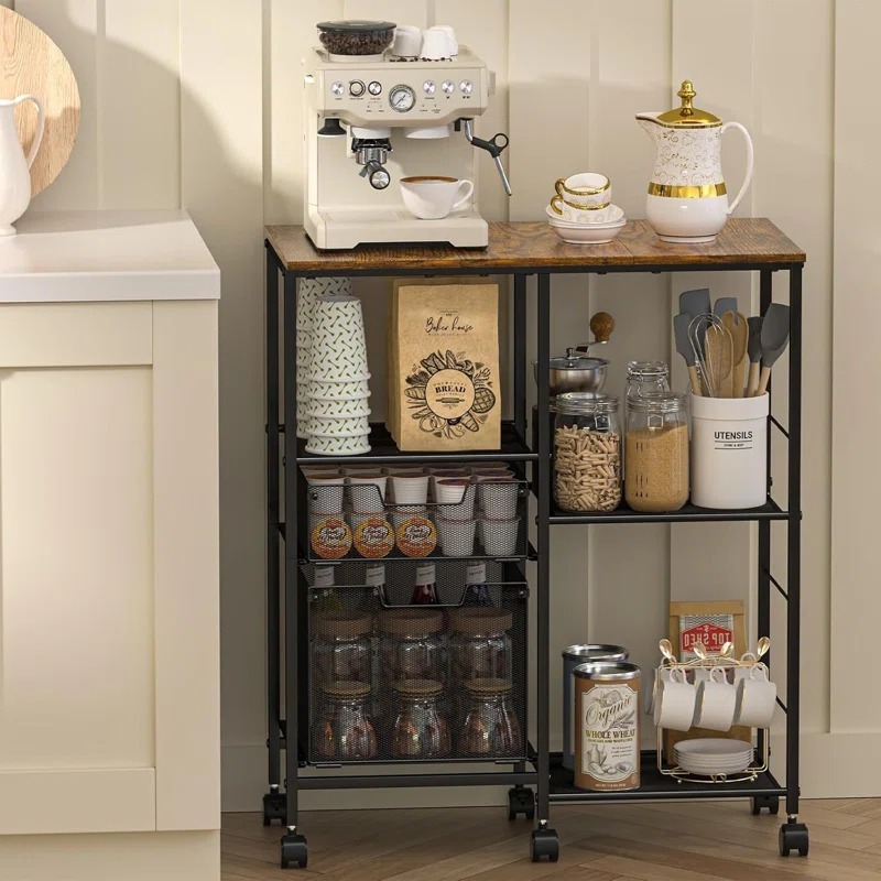 Mobile Home Coffee Station Ideas Using rolling carts or bar carts