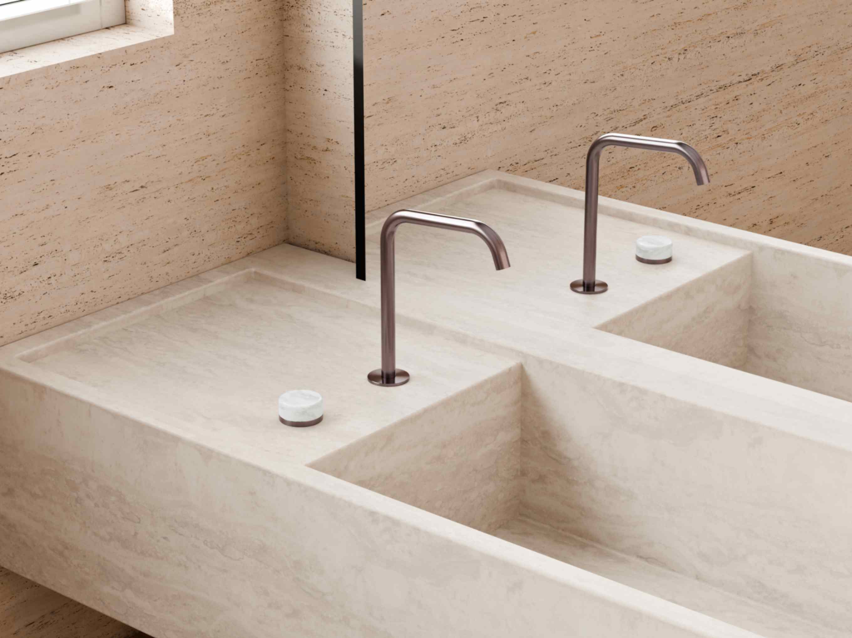 Serenity kitchen tap set arc spout with Carrara handle