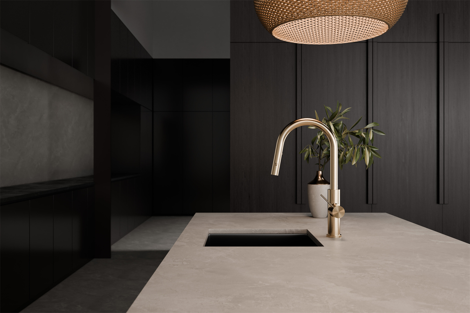 Mecca Smart Kitchen Brushed Gold 2