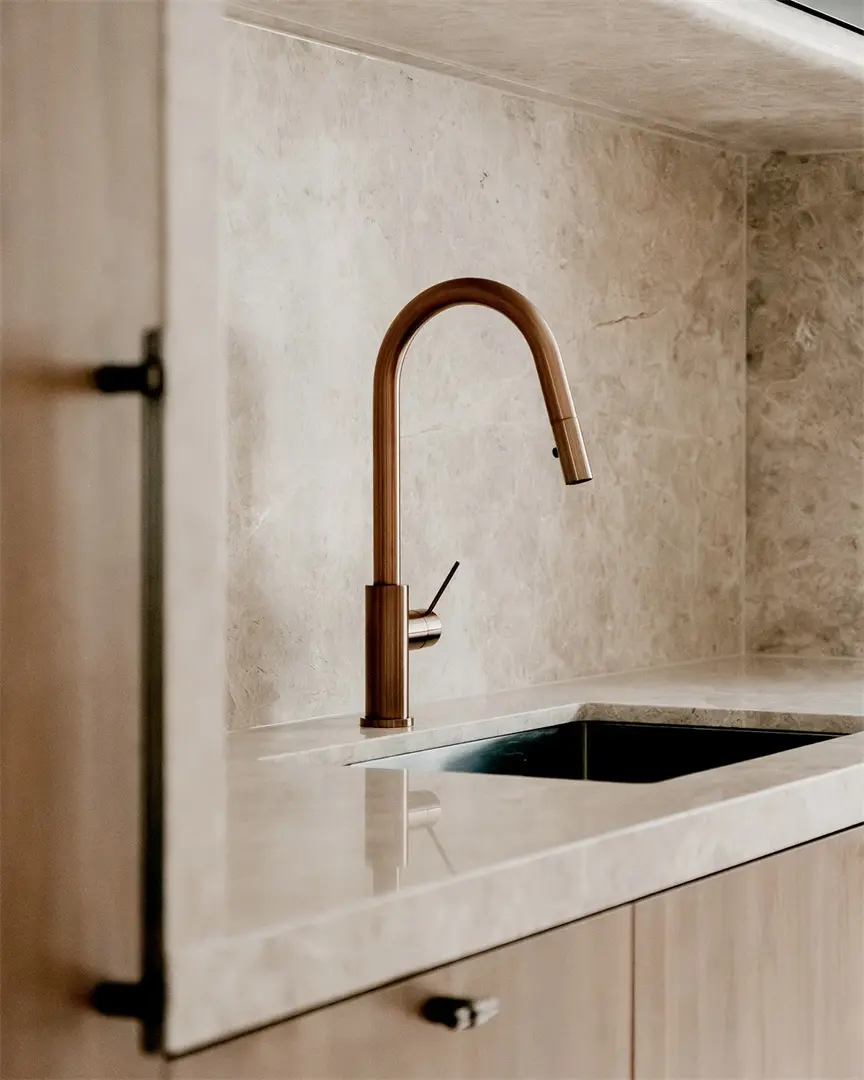 Mecca Pull Out Sink Mixer With Vegie Spray Function Brushed Bronze