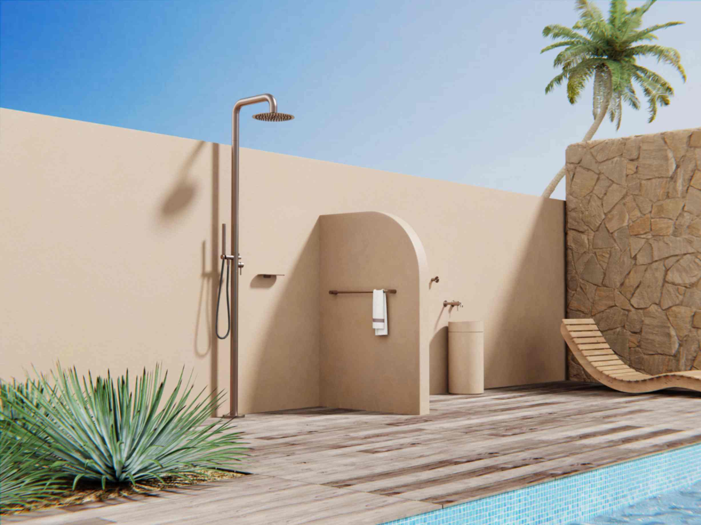Compact Outdoor Showers for Small Yards, Courtyards & Patios