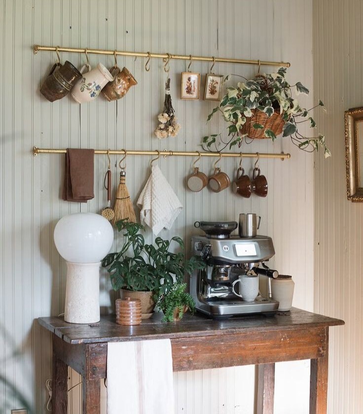 DIY Home Coffee Bar on A Budget Ideas Using Console Tables