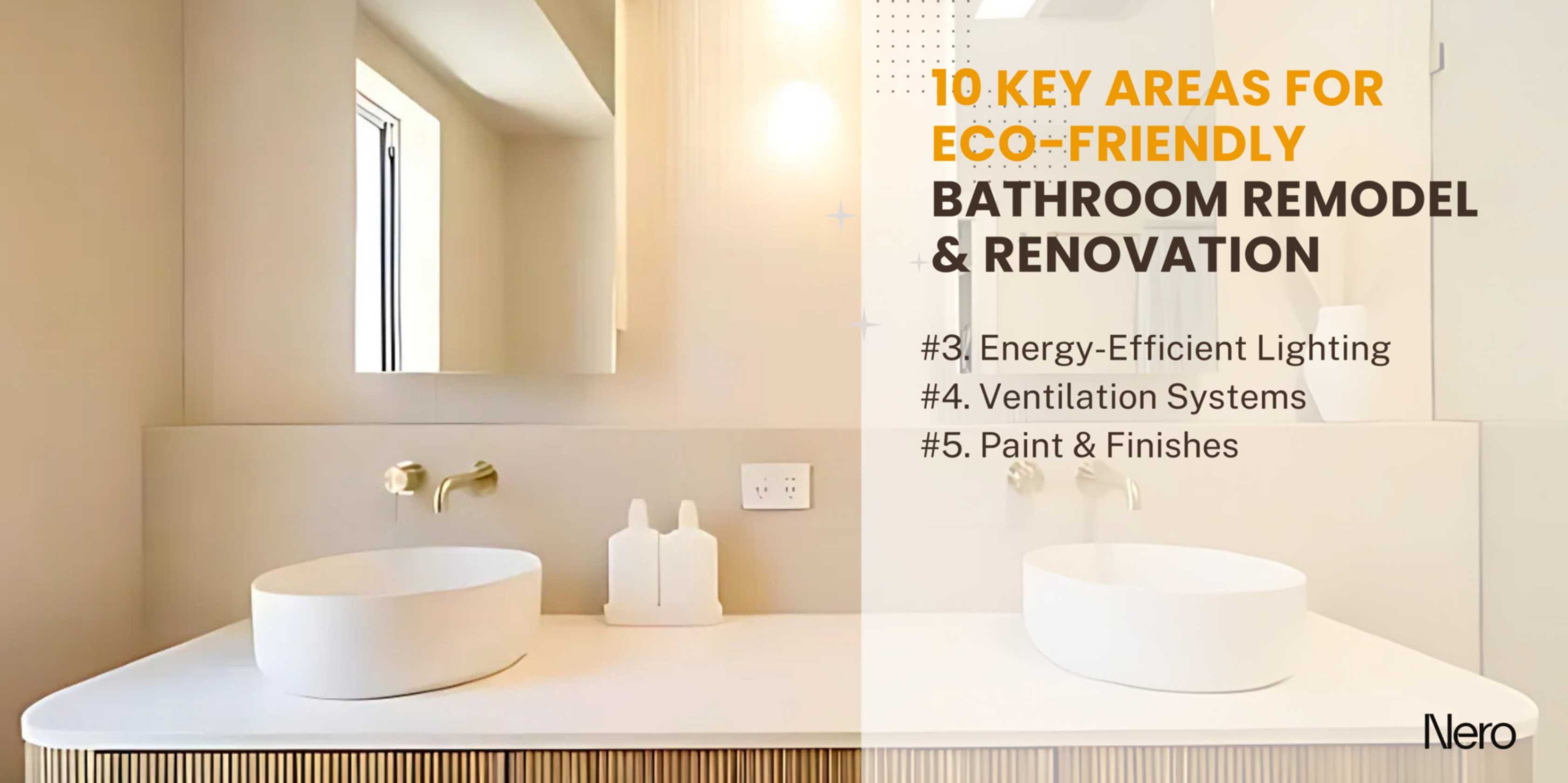 eco-friendly bathroom ideas: energy-efficient lighting, ventilation systems, paint & finishes