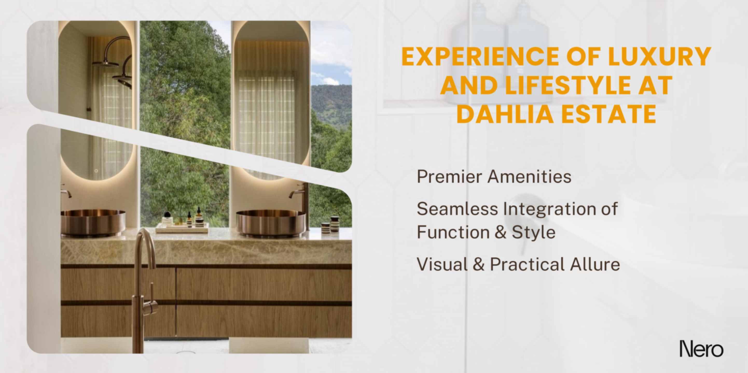 experience of luxury and lifestyle at dahlia estate premier amenities, seamless integration of function & style, visual & practical allure