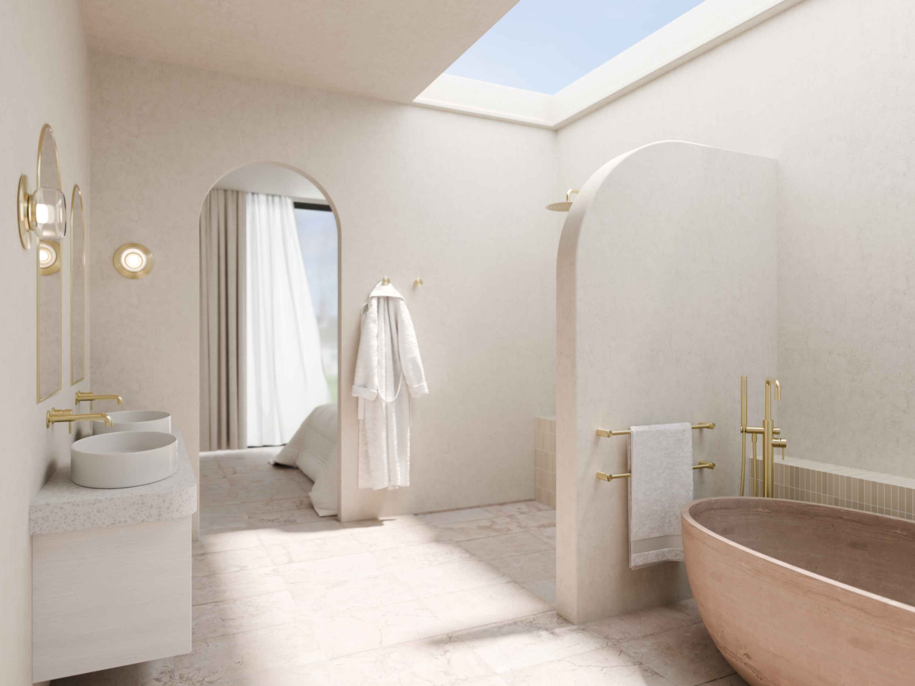 Fully Private & Enclosed Outdoor Showers using Nero Tapware Zen collection