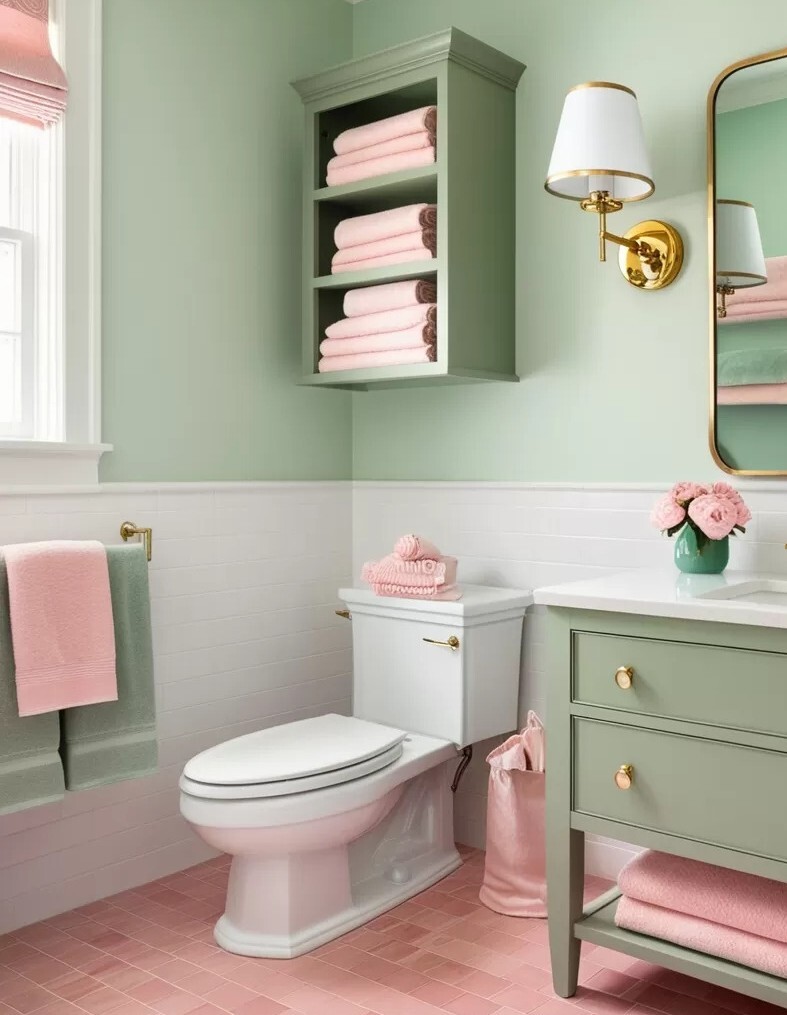 Green Bathroom Ideas | Green and Pink Bathroom Ideas