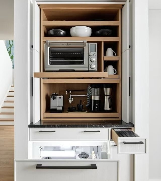 Home Coffee Bar Ideas With Integrated Breakfast Stations