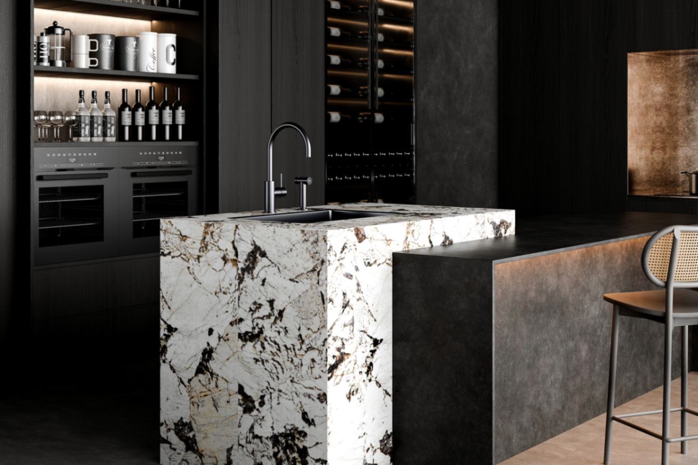 How to Use Nero Tapware Aesthetics in Your Home Library, featuring Zen Kitchen in Graphite