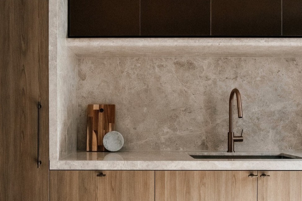 Nero Tapware’s Brushed Bronze Tapware to Complement Coffered Ceilings