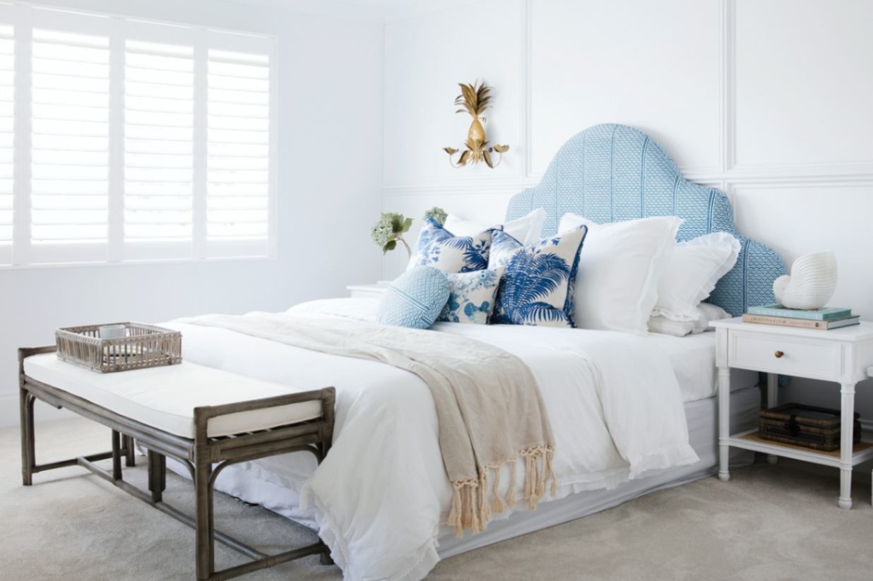 Master bedroom in Dulux White on White