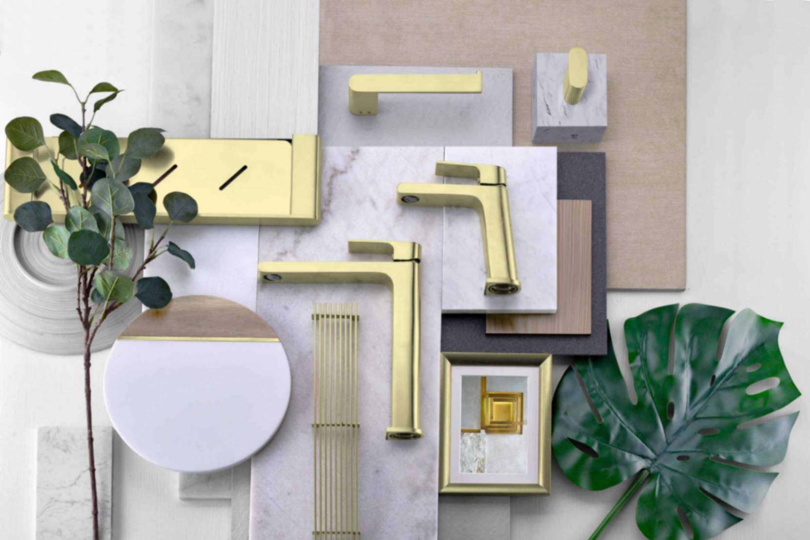 Nero Tapware’s brushed gold Bianca collection