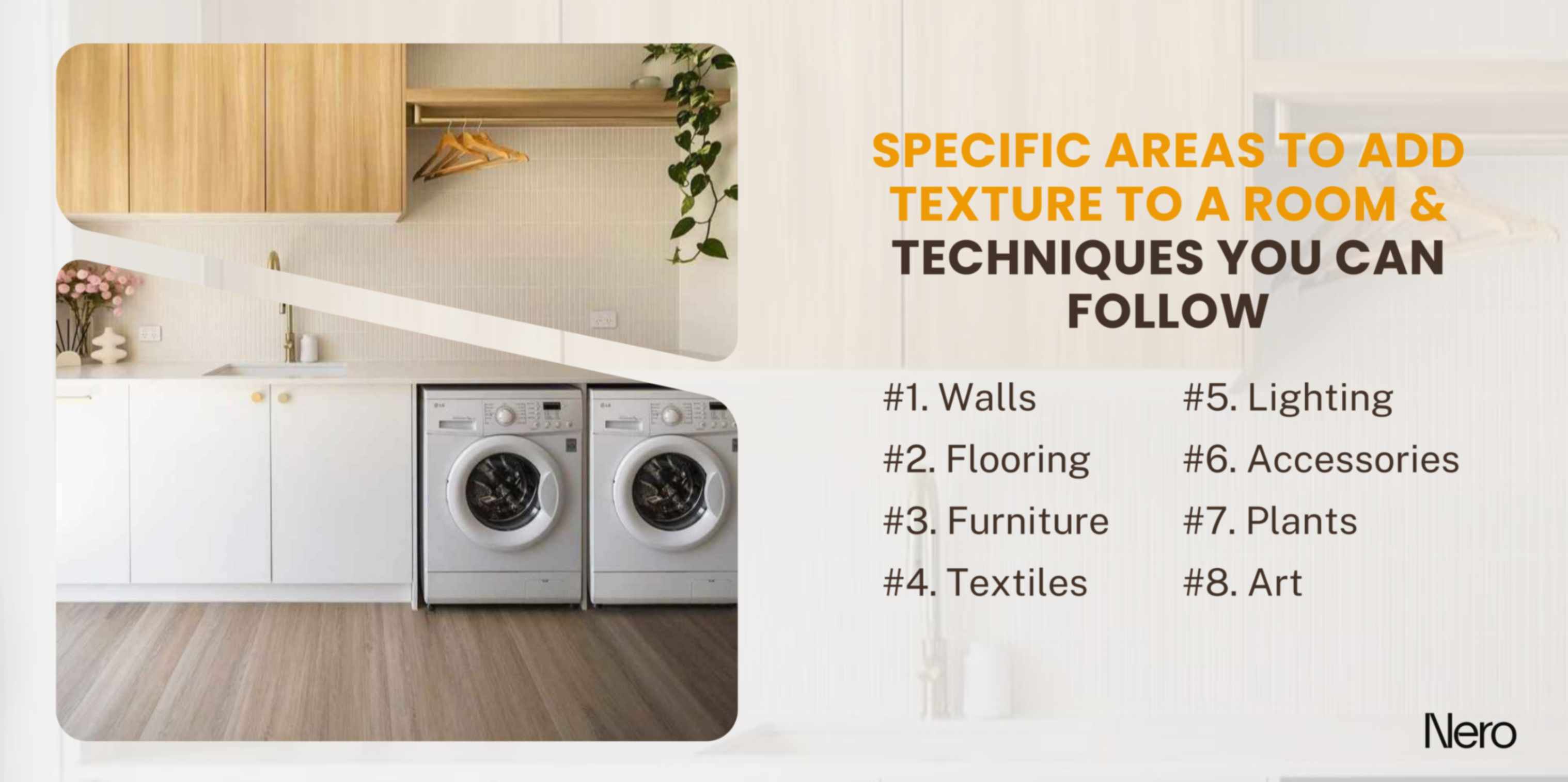 specific areas to add texture to a room & techniques you can follow