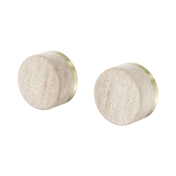24 D007 BG Serenity Wall Top Assembly With Rome Travertine Handle Brushed Gold Thumb