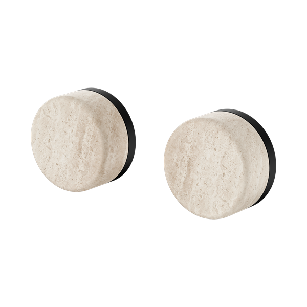 24 D007 MB Serenity Wall Top Assembly With Rome Travertine Handle Matte Black Thumb