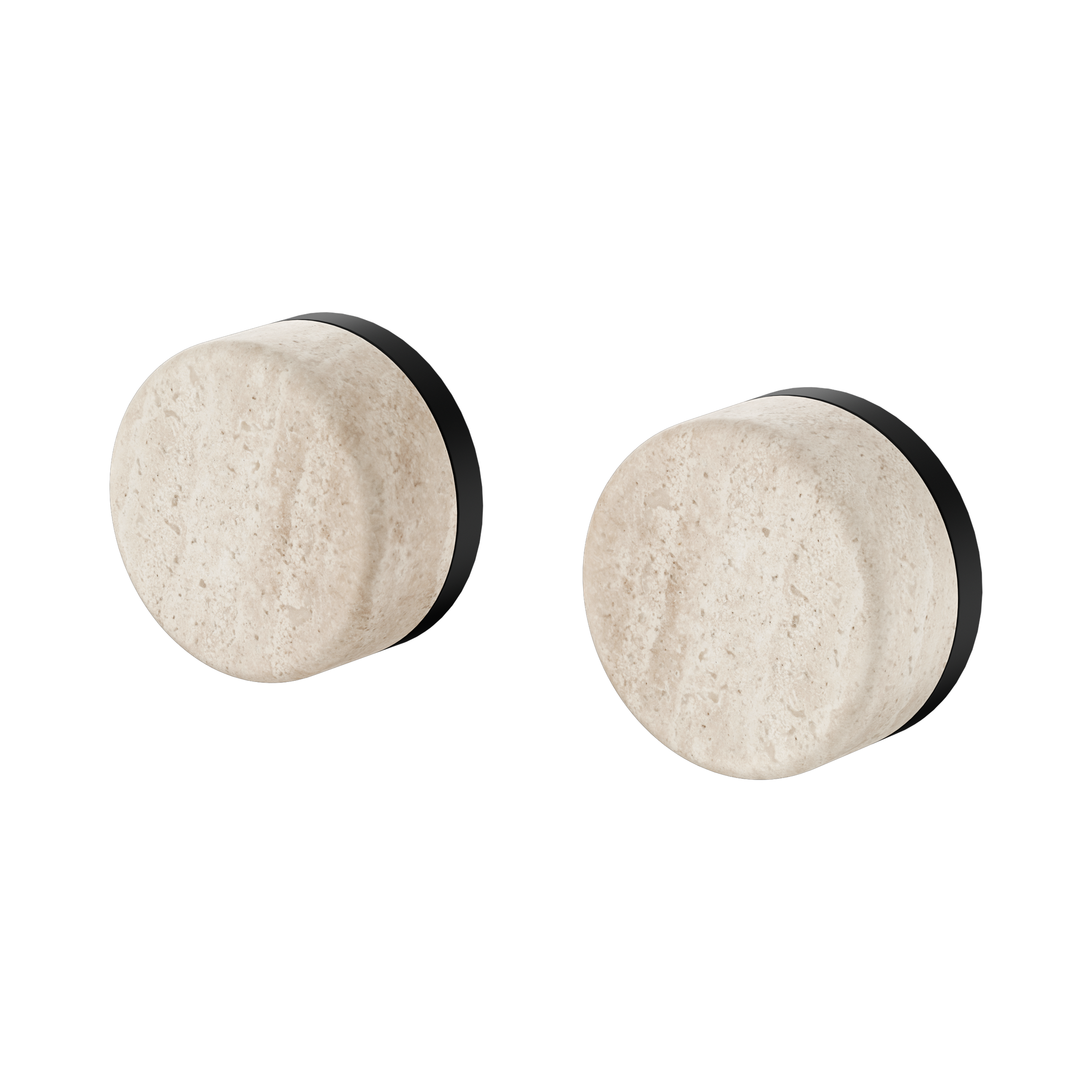 24 D007 MB Serenity Wall Top Assembly With Rome Travertine Handle Matte Black image 1