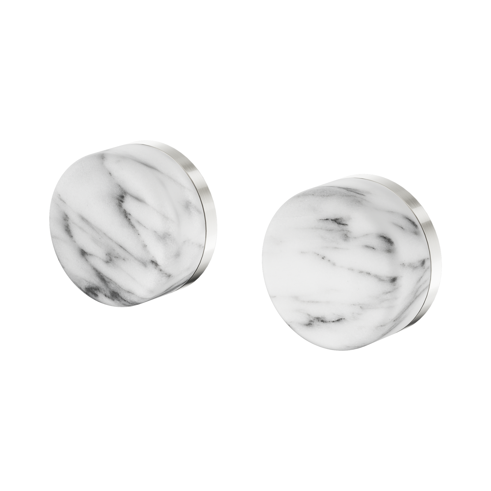 24 D008 BN Serenity Wall Top Assembly With Arabescato Corchia Handle Brushed Nickel image 1