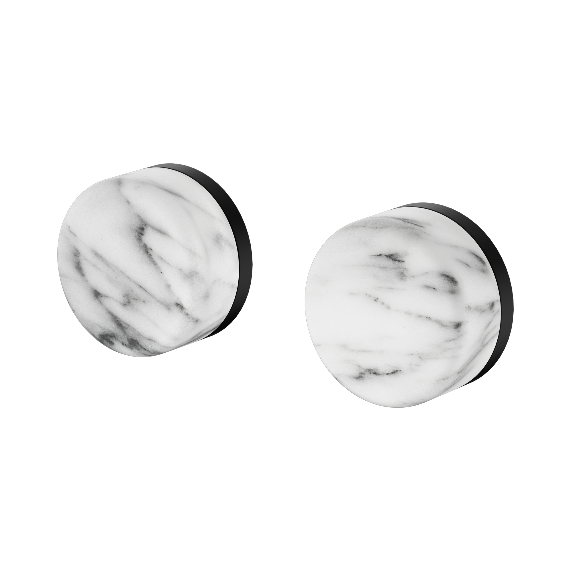 24 D008 MB Serenity Wall Top Assembly With Arabescato Corchia Handle Matte Black image 1