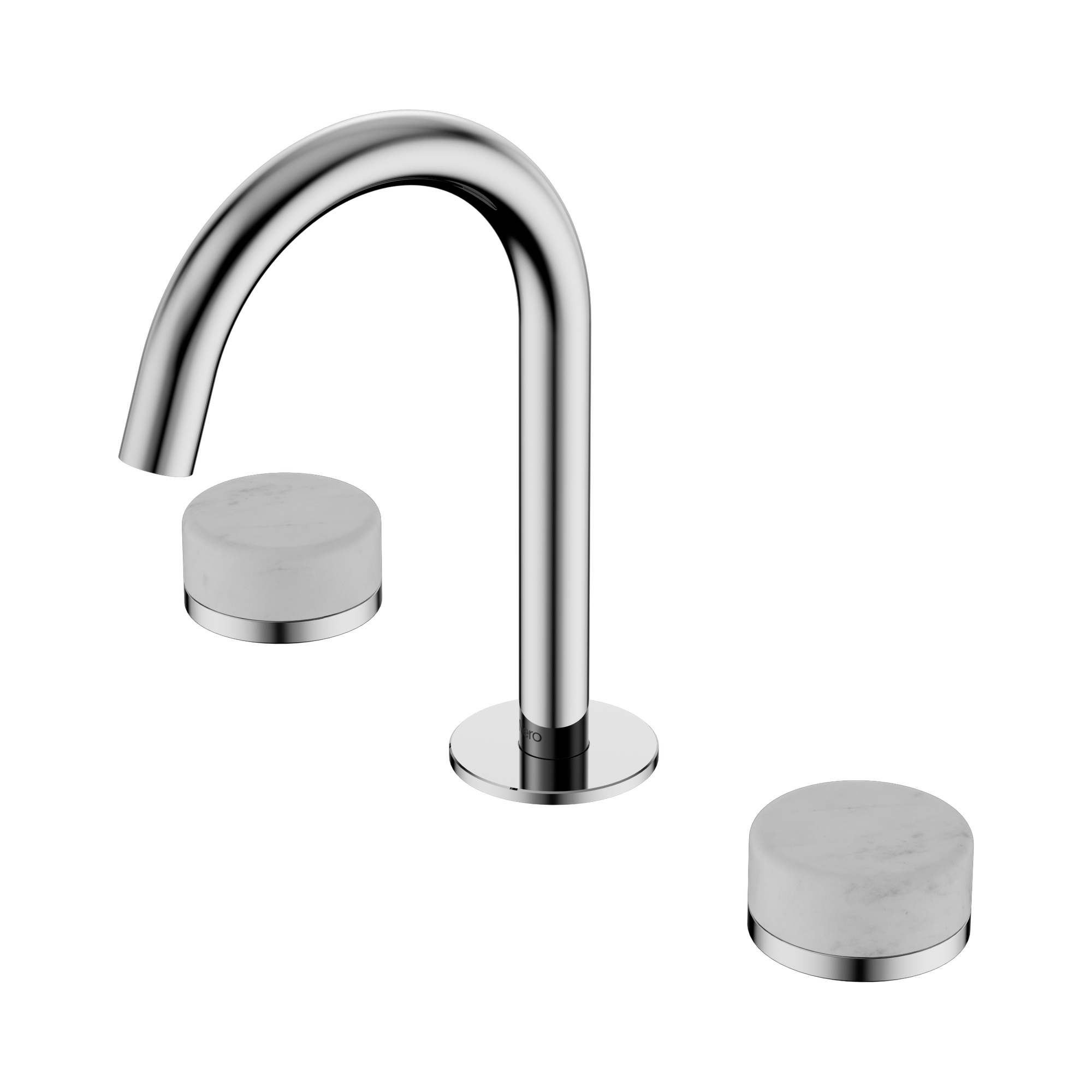 24 D011 CH Serenity Basin Set Arc Spout With Carrara Handle Chrome image 1