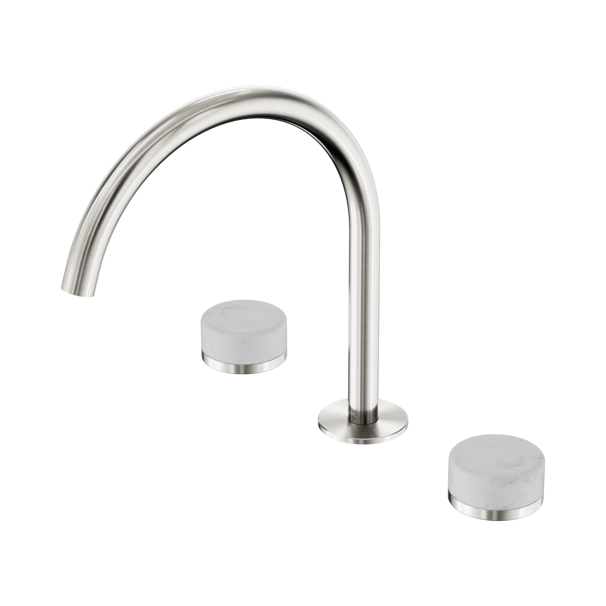 24 D017 BN Serenity Bath Kitchen Set Arc Spout With Carrara Handle Brushed Nickel image 1