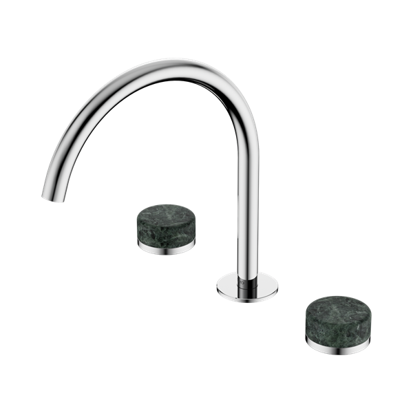 24 D018 CH Serenity Bath Kitchen Set Arc Spout With Verde Alpi Handle Chrome Thumb