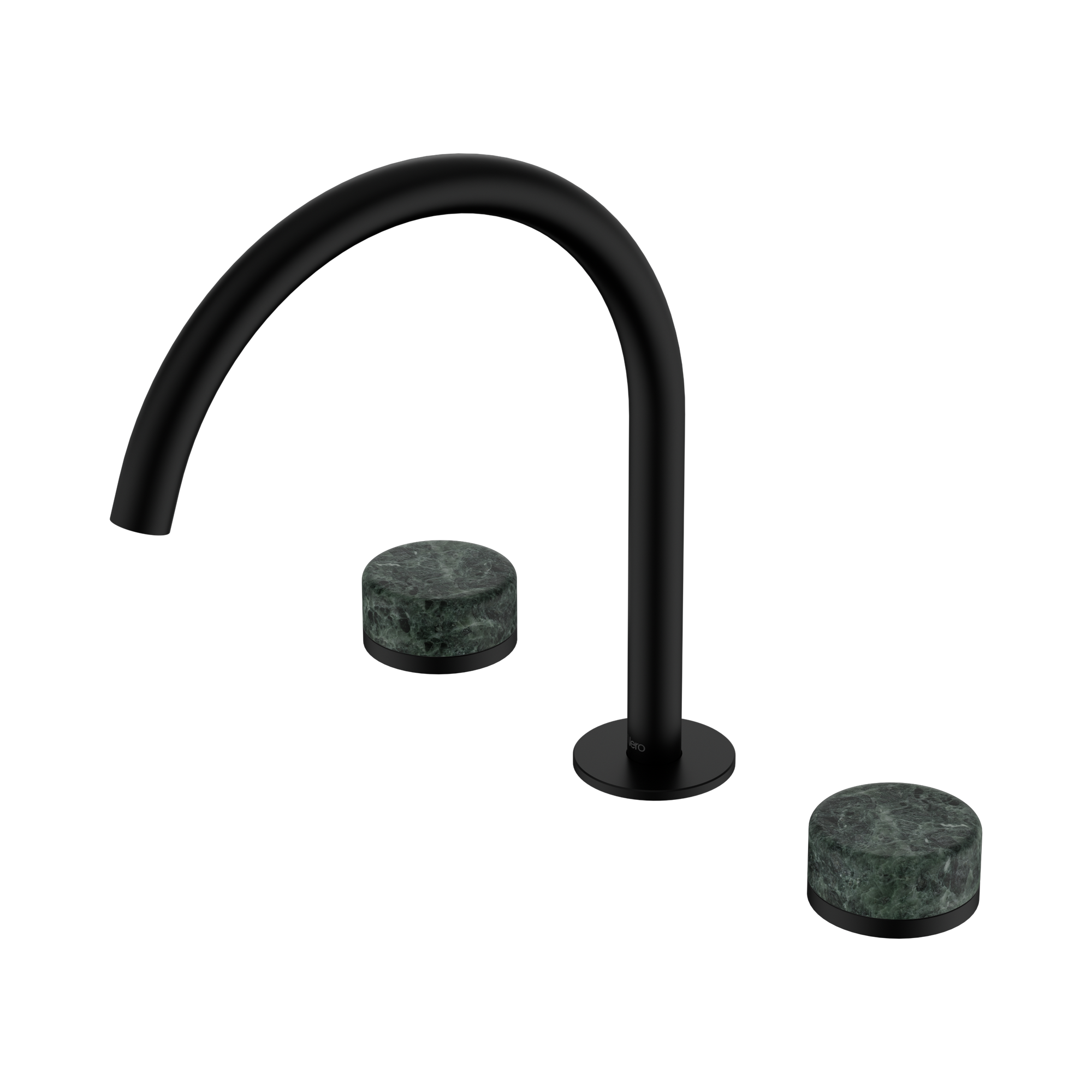 24 D018 MB Serenity Bath Kitchen Set Arc Spout With Verde Alpi Handle Matte Black image 1