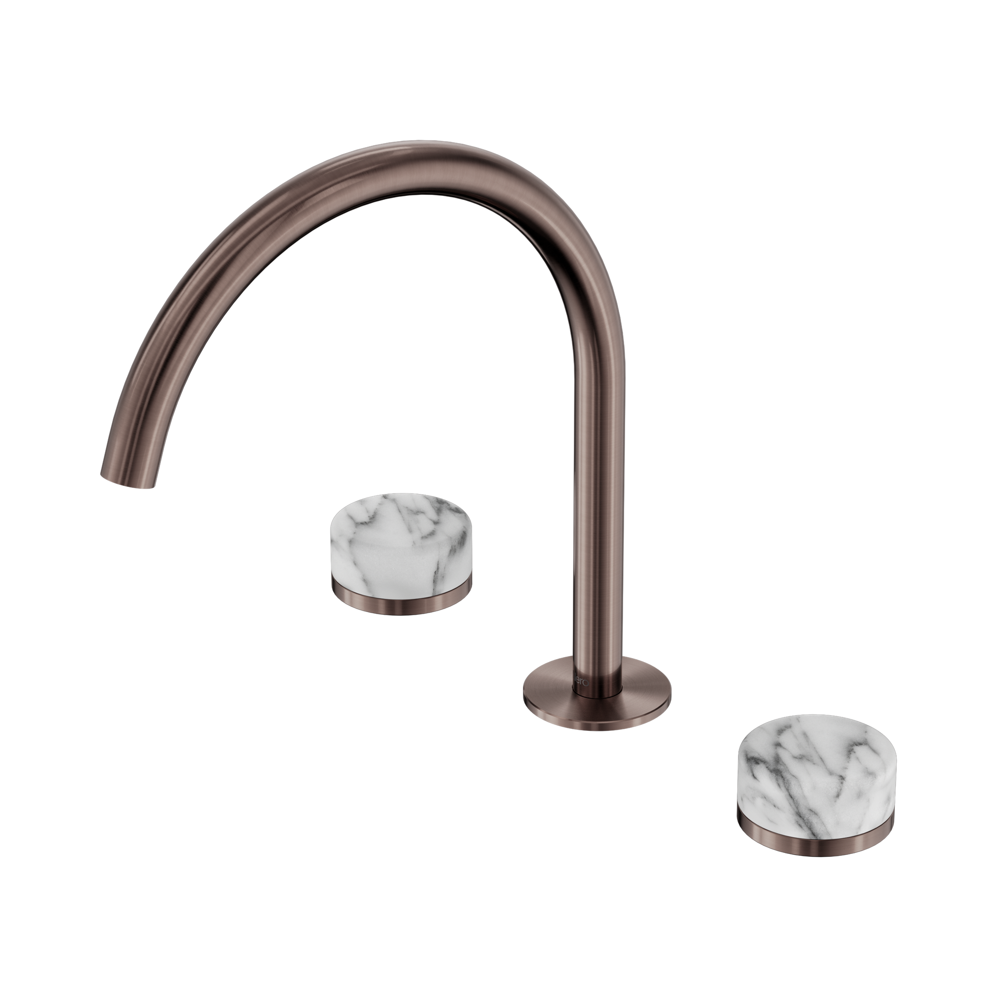 24 D020 BZ Serenity Bath Kitchen Set Arc Spout With Arabescato Corchia Handle Brushed Bronze image 1
