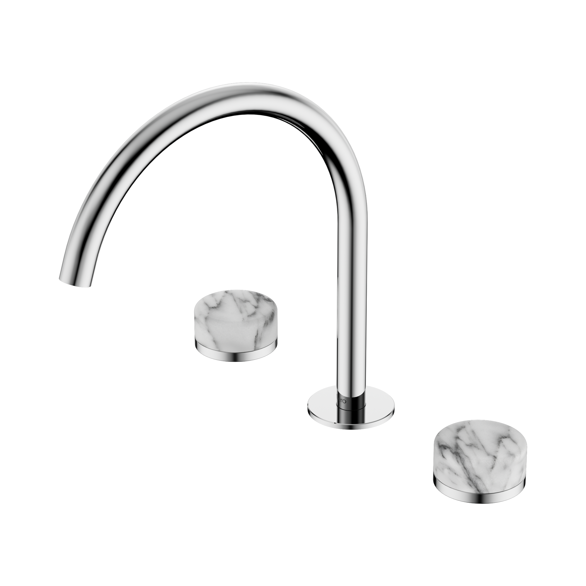24 D020 CH Serenity Bath Kitchen Set Arc Spout With Arabescato Corchia Handle Chrome image 1