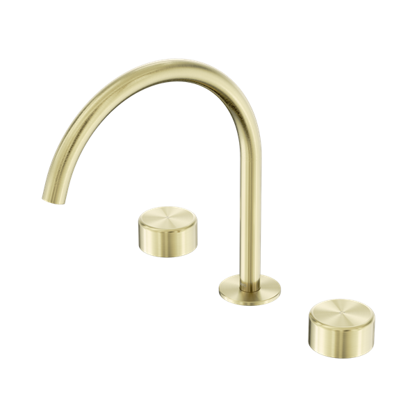 24 D022 BG Serenity Bath Kitchen Set Arc Spout With Metal Handle Brushed Gold Thumb