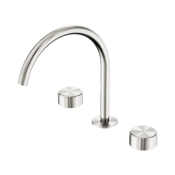 24 D022 BN Serenity Bath Kitchen Set Arc Spout With Metal Handle Brushed Nickel Thumb
