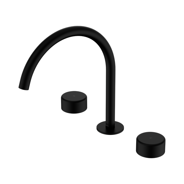 24 D022 MB Serenity Bath Kitchen Set Arc Spout With Metal Handle Matte Black Thumb