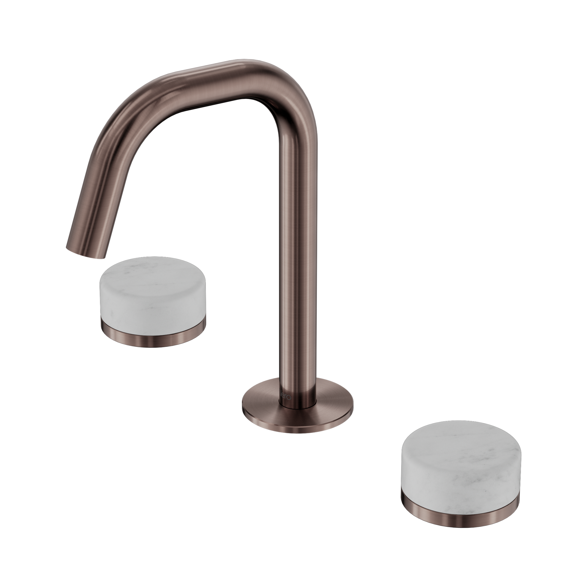 24 D023 BZ Serenity Basin Set Edge Spout With Carrara Handle Brushed Bronze image 1