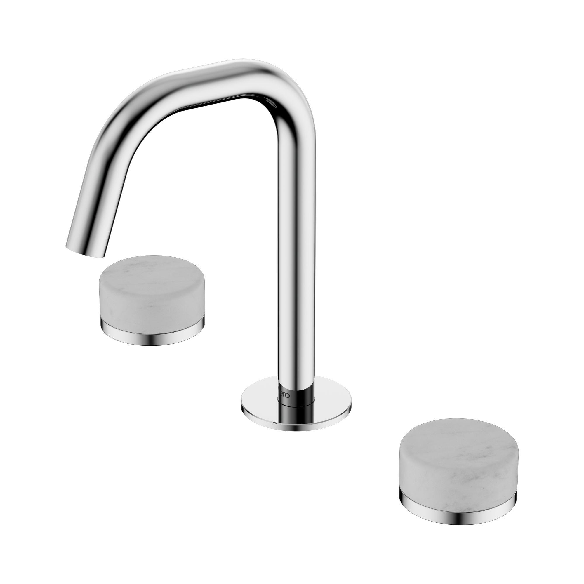 24 D023 CH Serenity Basin Set Edge Spout With Carrara Handle Chrome image 1