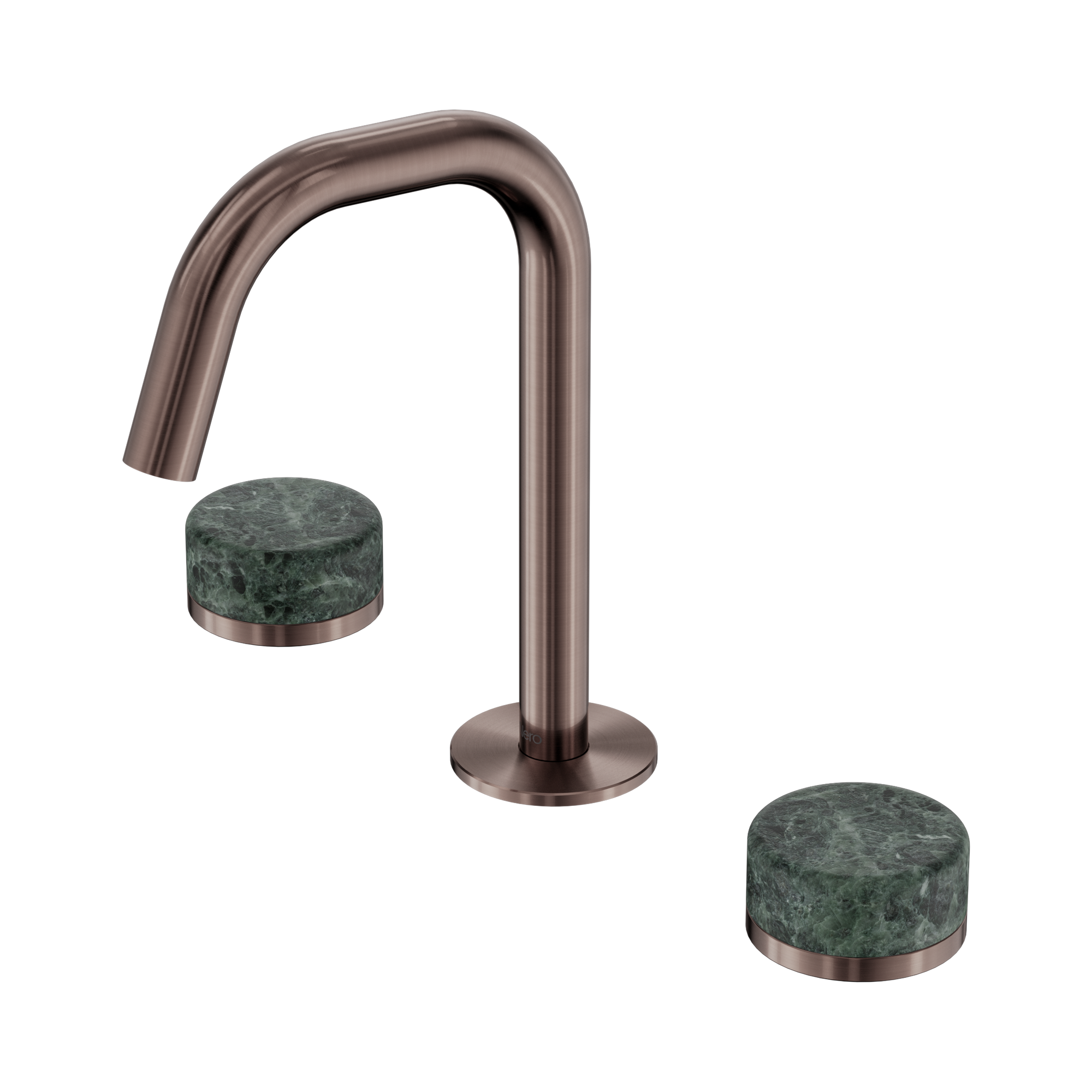 24 D024 BZ Serenity Basin Set Edge Spout With Verde Alpi Handle Brushed Bronze image 1