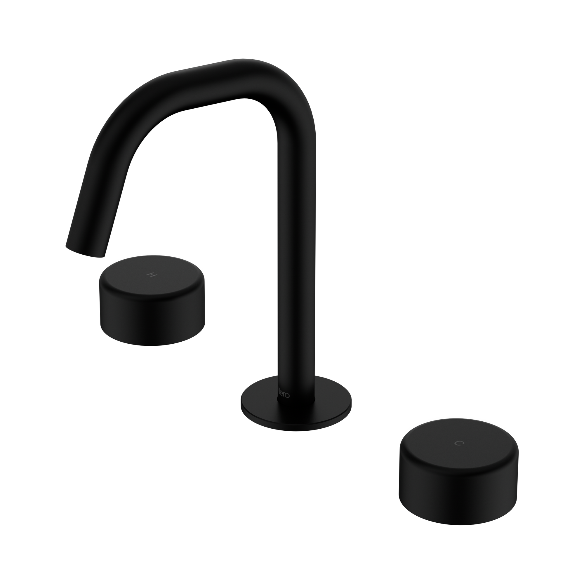 24 D028 MB Serenity Basin Set Edge Spout With Metal Handle Matte Black image 1