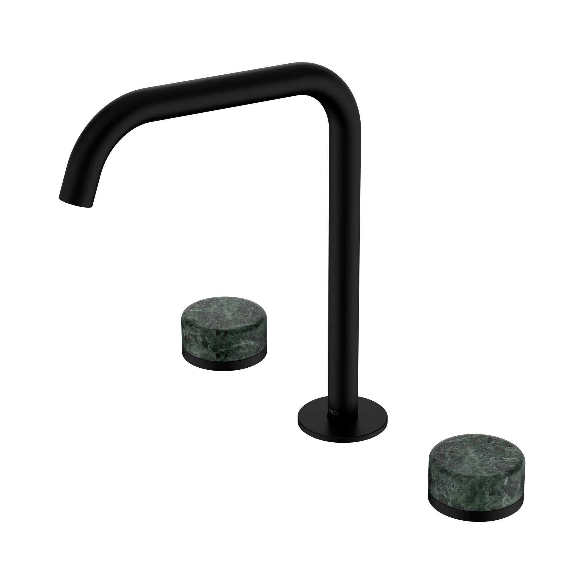 24 D030 MB Serenity Bath Kitchen Set Edge Spout With Verde Alpi Handle Matte Black image 1