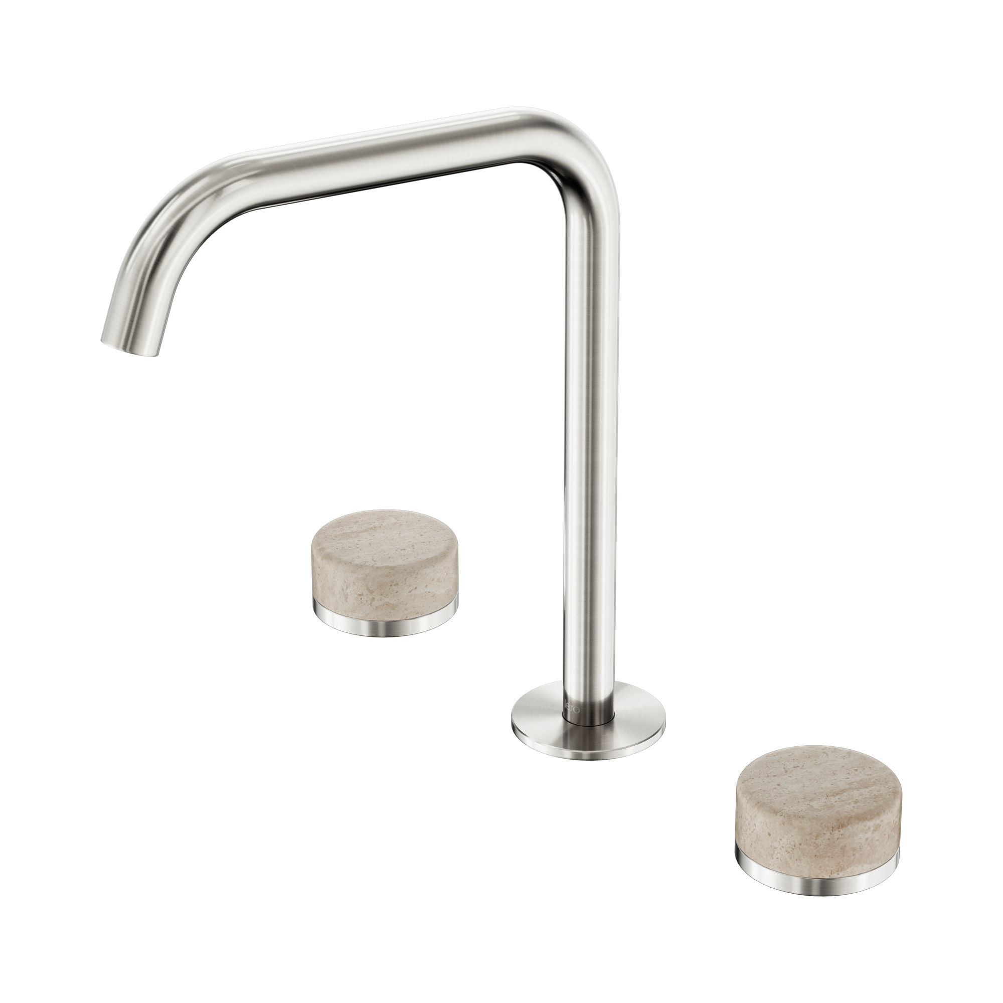 24 D031 BN Serenity Bath Kitchen Set Edge Spout With Rome Travertine Handle Brushed Nickel image 1