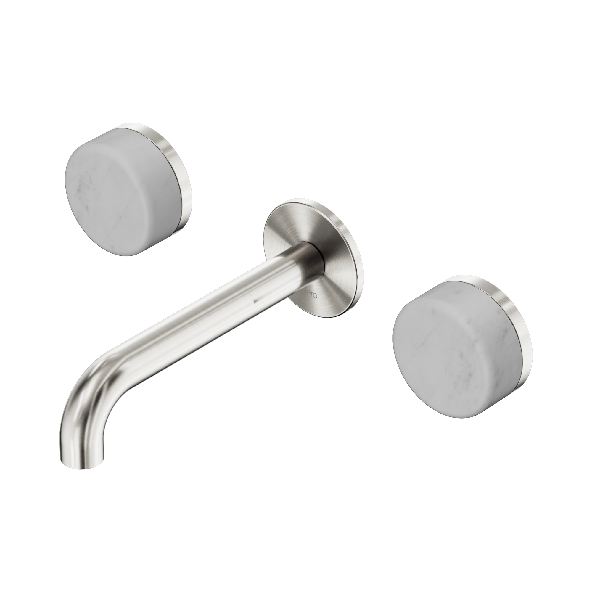 24 D035 BN Serenity Wall Basin Set 160mm Spout With Carrara Handle Brushed Nickel image 1