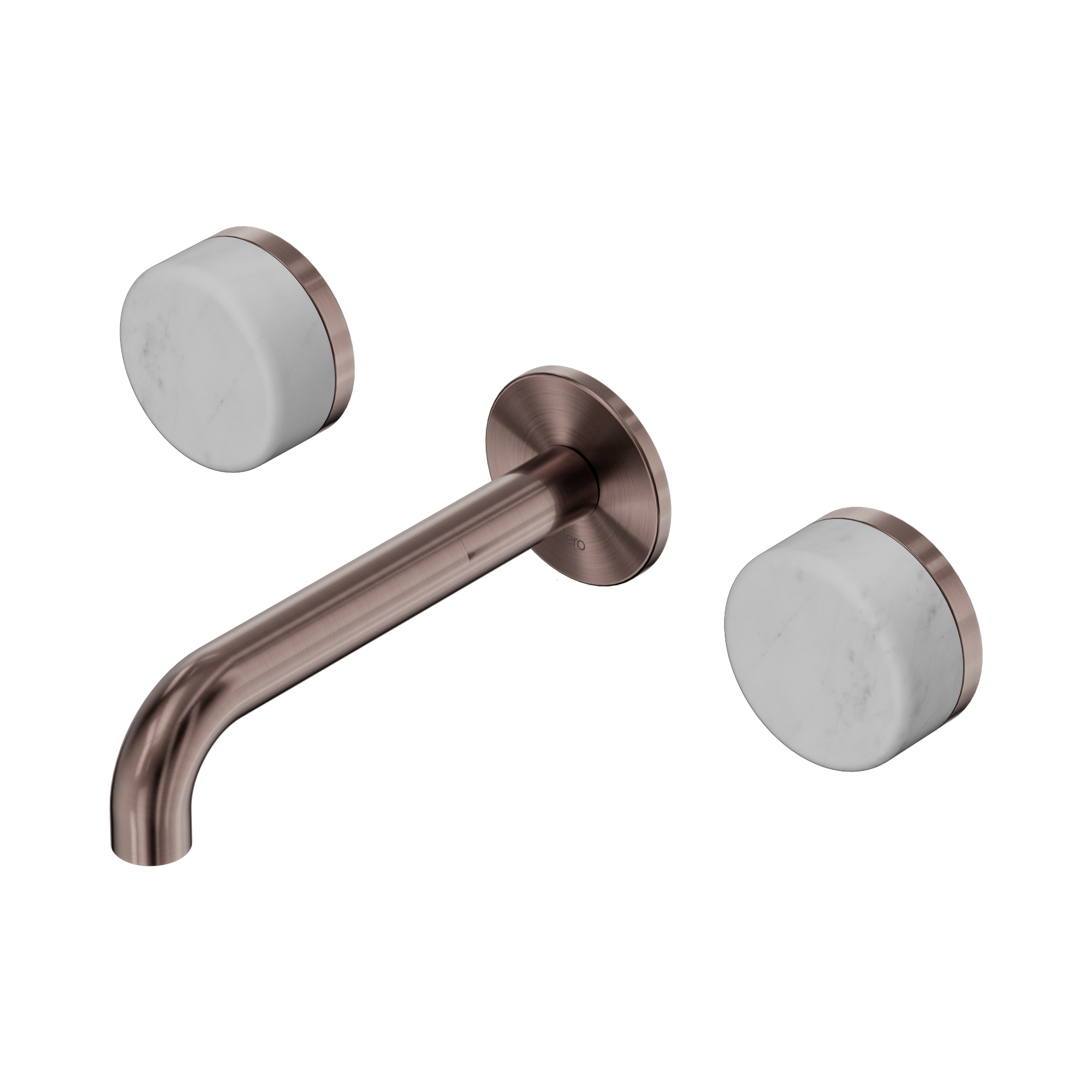 24 D035 BZ Serenity Wall Basin Set 160mm Spout With Carrara Handle Brushed Bronze image 1