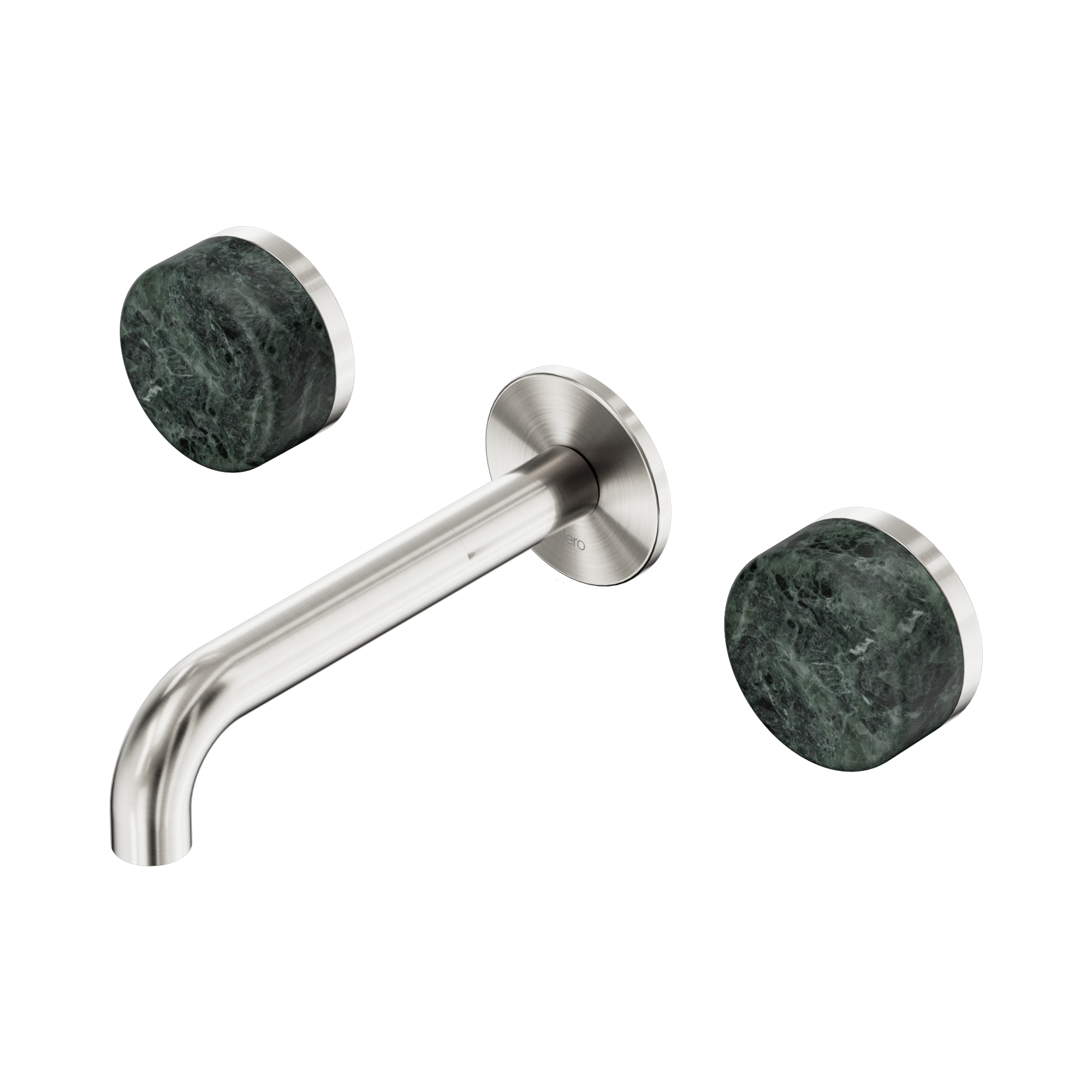 24 D036 BN Serenity Wall Basin Set 160mm Spout With Verde Alpi Handle Brushed Nickel image 1