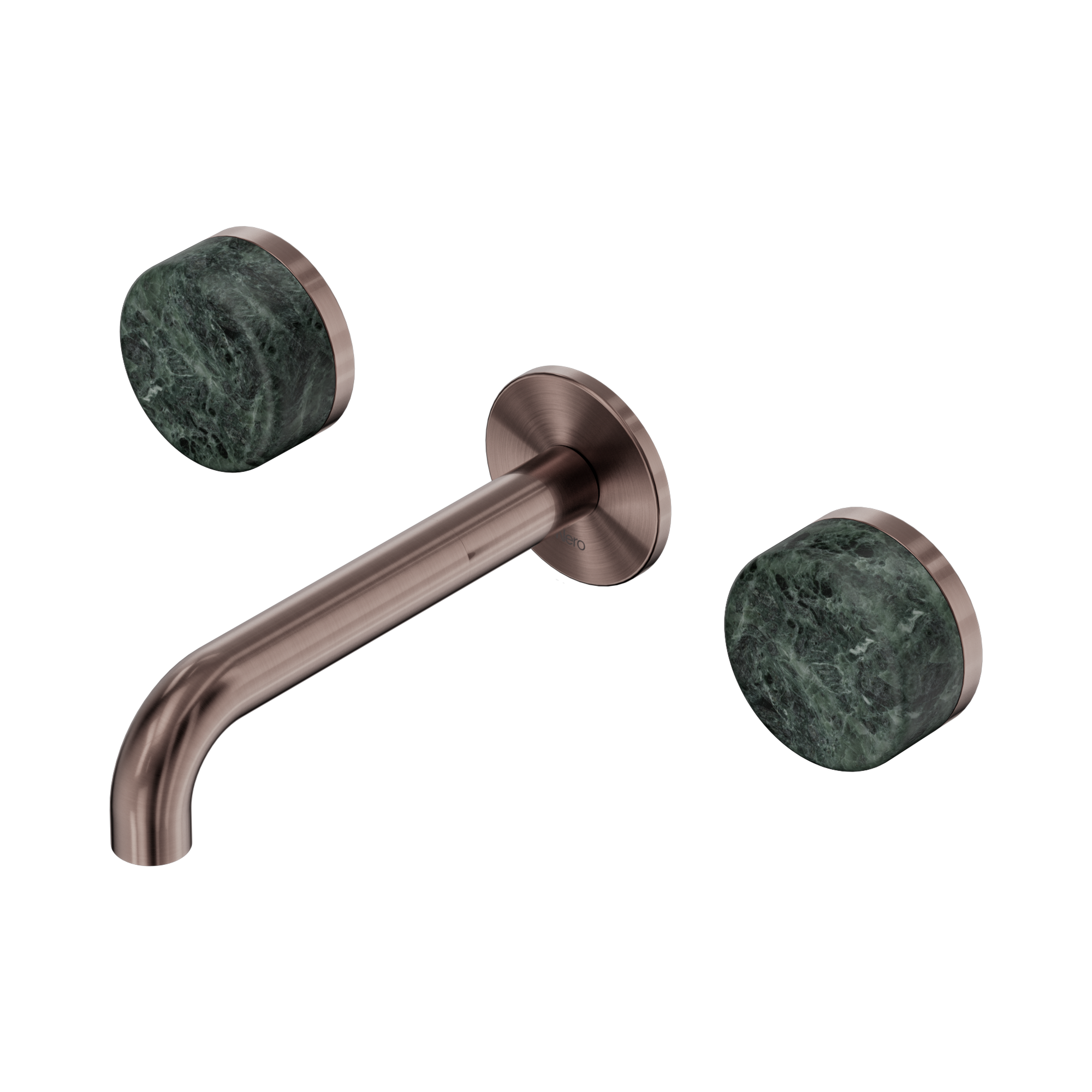 24 D036 BZ Serenity Wall Basin Set 160mm Spout With Verde Alpi Handle Brushed Bronze image 1