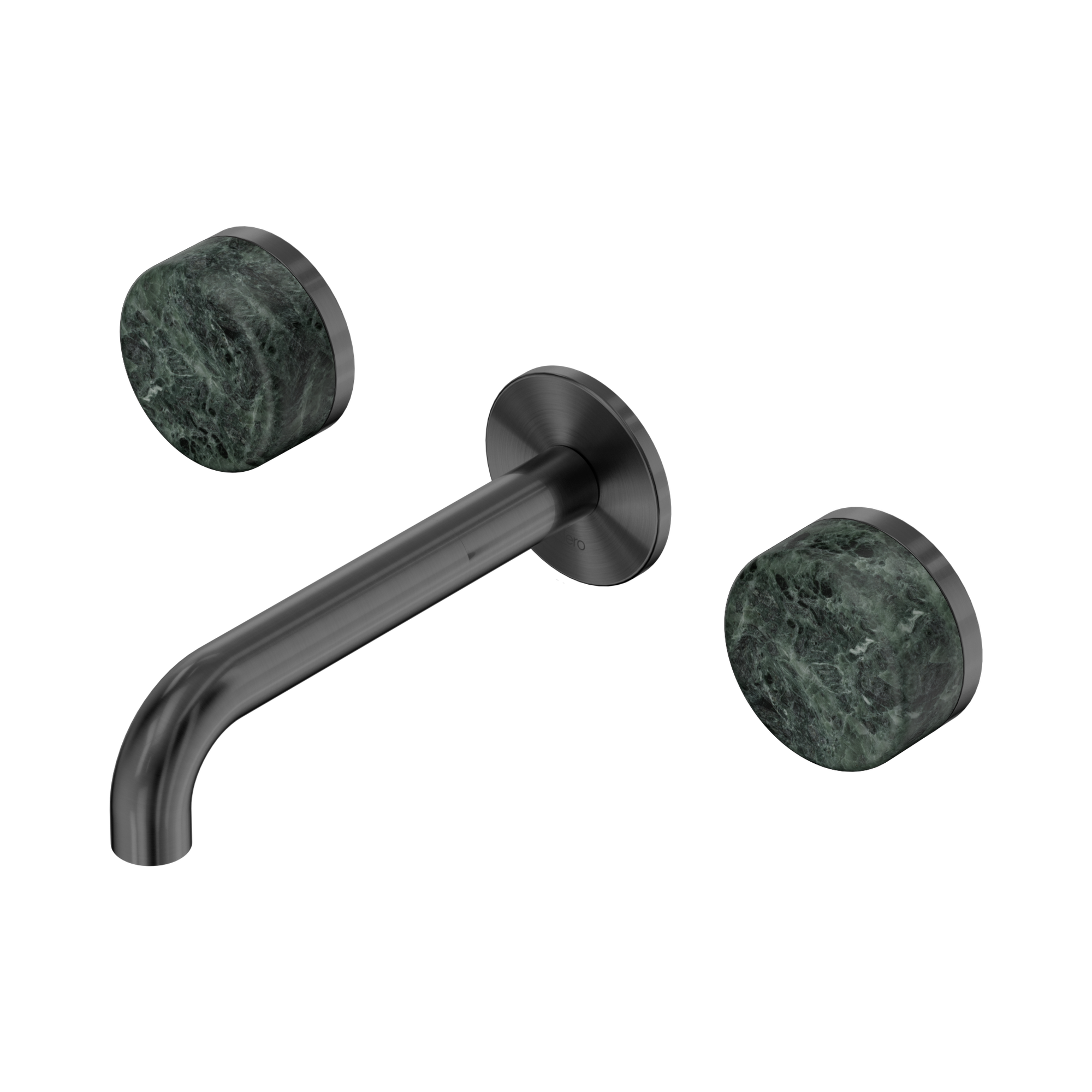 24 D036 GM Serenity Wall Basin Set 160mm Spout With Verde Alpi Handle Gun Metal image 1