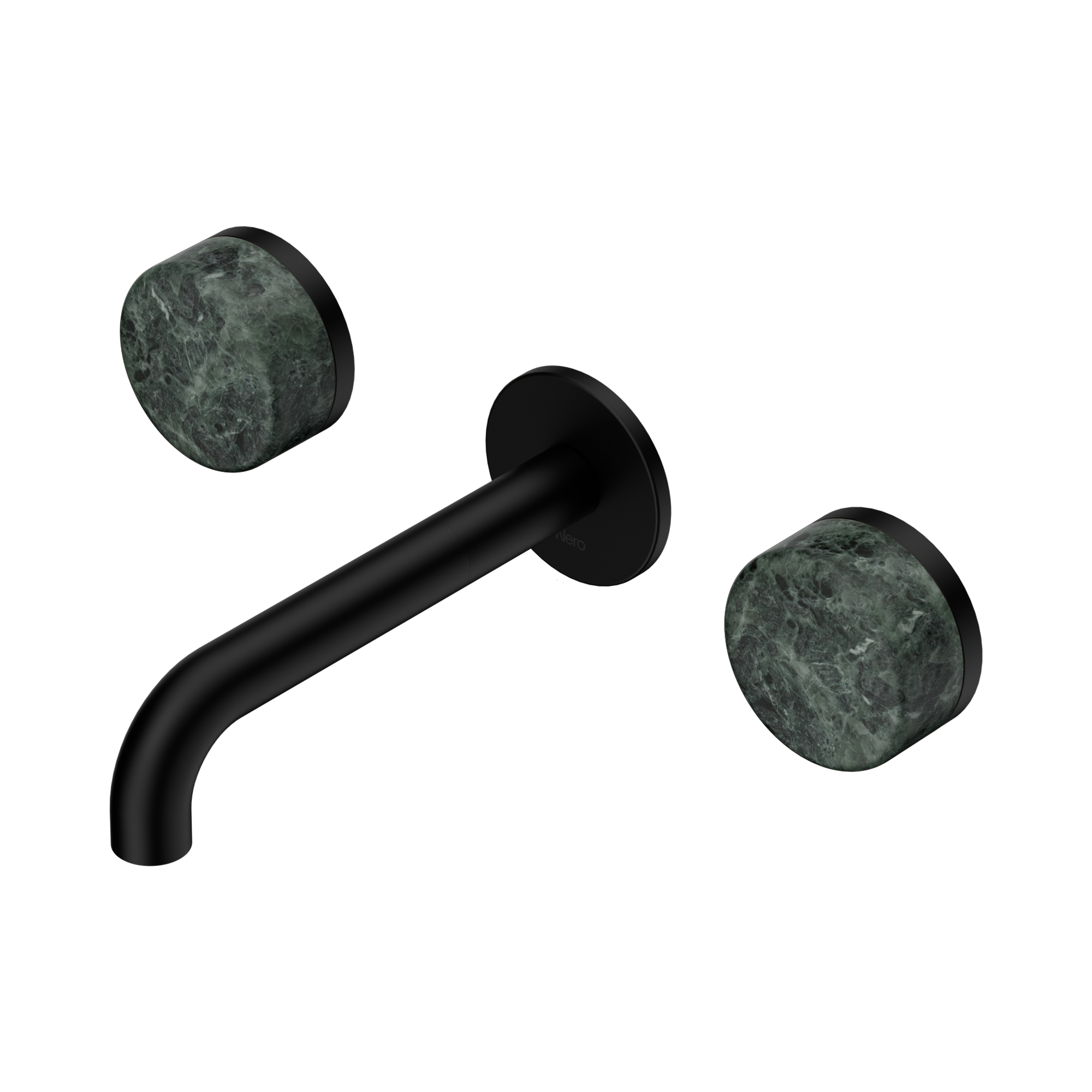 24 D036 MB Serenity Wall Basin Set 160mm Spout With Verde Alpi Handle Matte Black image 1