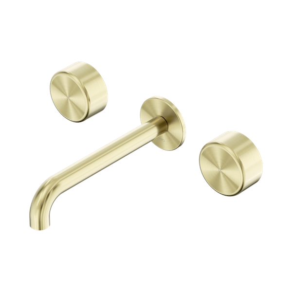 24 D040 BG Serenity Wall Basin Set 160mm Spout With Metal Handle Brushed Gold Thumb