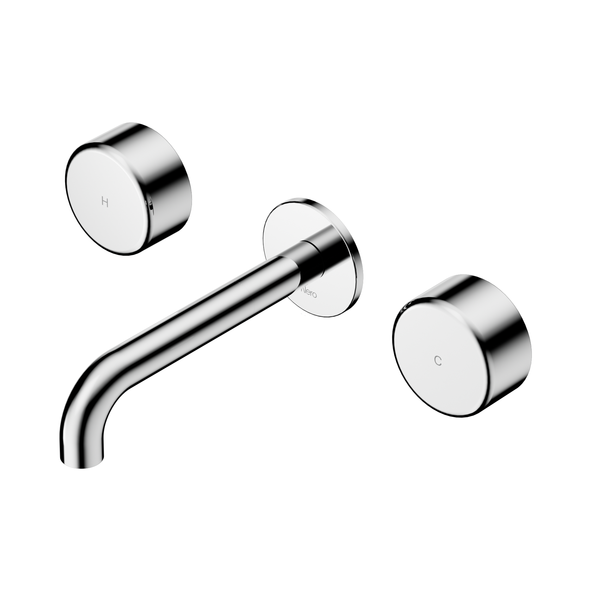24 D040 CH Serenity Wall Basin Set 160mm Spout With Metal Handle Chrome image 1