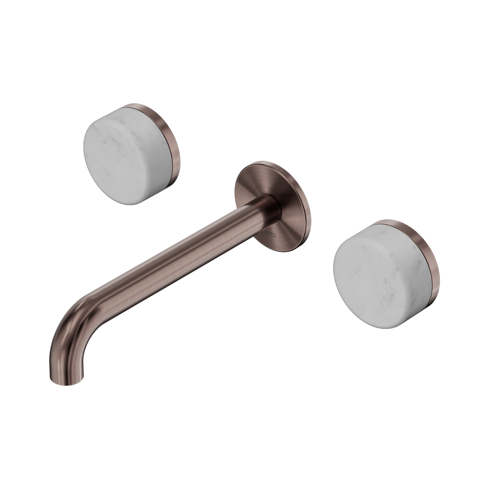 24 D041 BZ Serenity Wall Basin Set 185mm Spout With Carrara Handle Brushed Bronze image 1