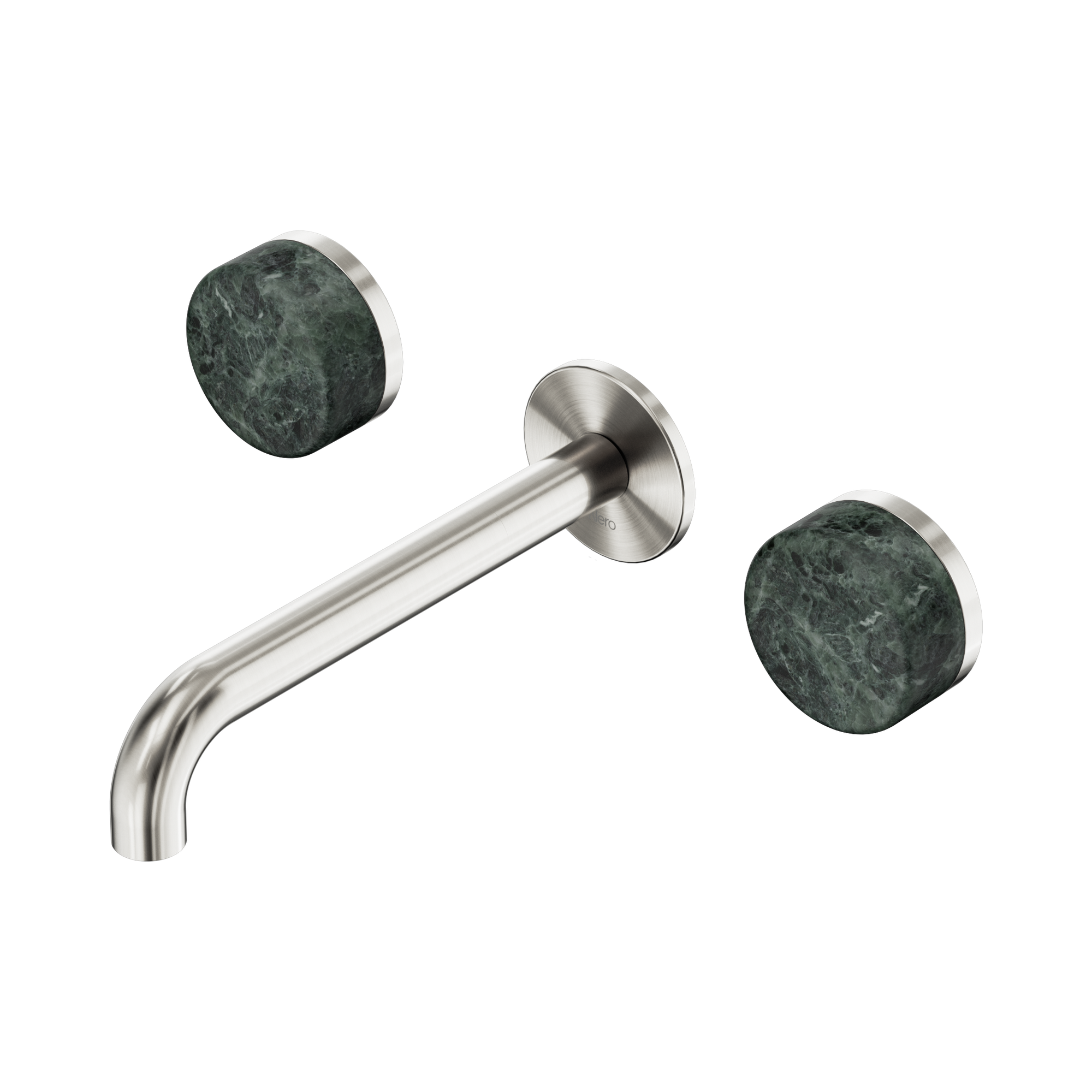 24 D042 BN Serenity Wall Basin Set 185mm Spout With Verde Alpi Handle Brushed Nickel image 1
