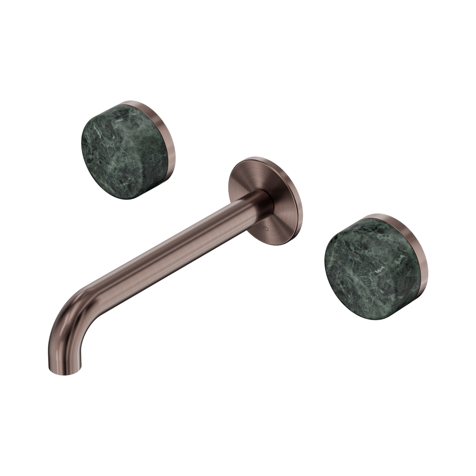 24 D042 BZ Serenity Wall Basin Set 185mm Spout With Verde Alpi Handle Brushed Bronze image 1